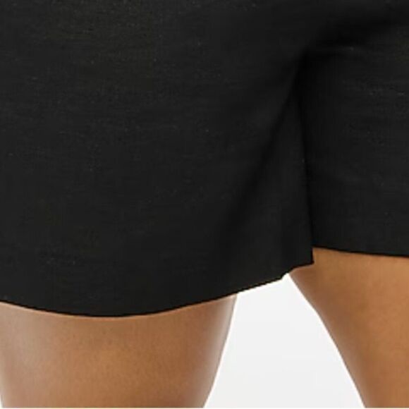 J. Crew Factory Elastic-back linen-blend pleated short in black NWT - Picture 6 of 14